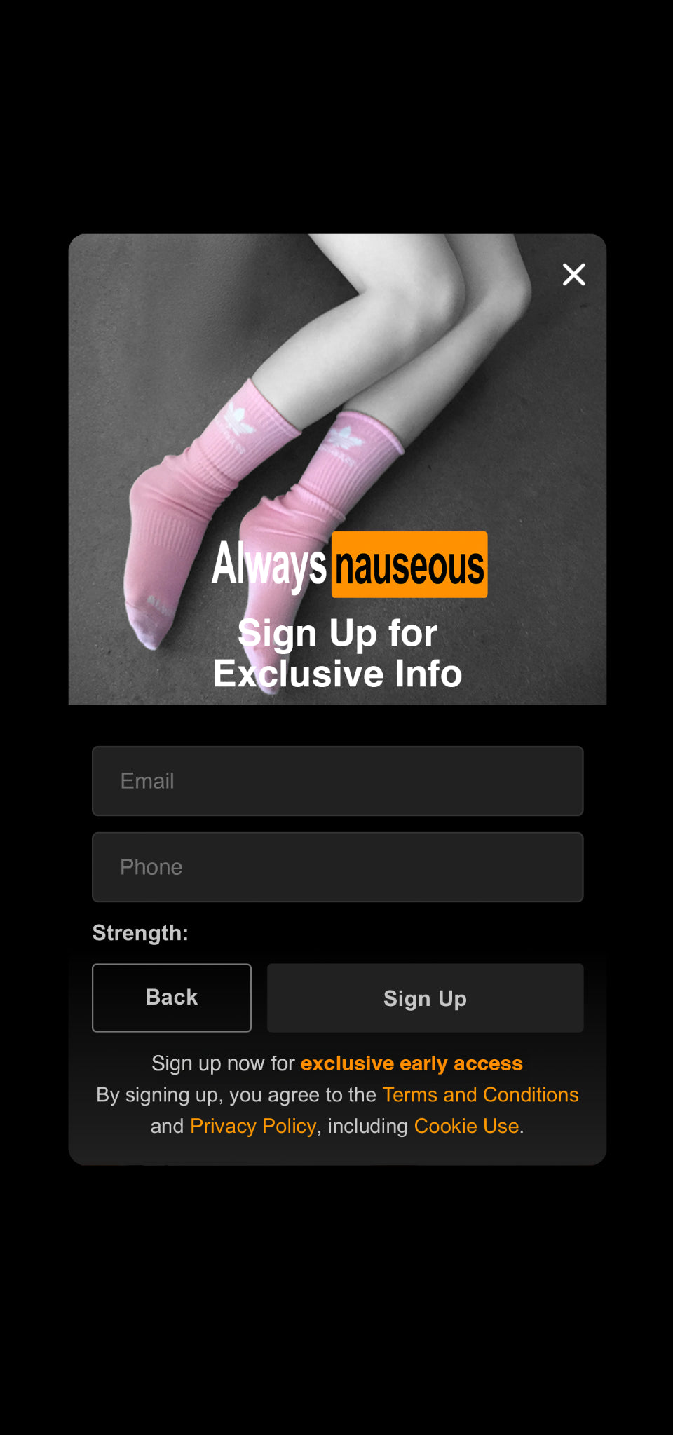 Always Nauseous Sign Up for Exclusive Info